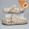 Chinelos de Algodão Transfronteiriços 2025 Novo Estilo de Inverno Baotou Lined com Lã Chinelos Quentes Tamancos Sapatos de Jardim Meio Chinelos Peludos para Casal