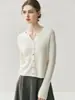 Suéter de Cachemira Suave y Amigable con la Piel para Mujer Cárdigan de Punto con Cuello en V Otoño e Invierno Estilo Nuevo Color Sólido Suéter Chaqueta de Manga Larga Moderno