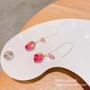 Pendientes de plata 925 con diseño de flores eternas, fresas y cristales, con diseño de niña dulce, combinables, joyería para mujer.