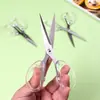Tijeras pequeñas transparentes para el hogar arte acero inoxidable tijeras de oficina hechas a mano sastre estudiante papelería tijeras de cocina corte de papel
