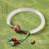 [enamorarse a primera vista] marea nacional fresco y refinado temperamento cuerda ajustable media cadena de pulsera pulsera original de calcedonia blanca