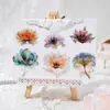Hermoso Día Pegatinas para Mascotas Serie de Pintura de Flores Flotantes Tema Floral Material de Decoración para Bloc de Notas Pegatinas 15 Piezas
