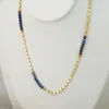 Moda transfronteriza europea y americana nueva de alta calidad retro lujo ligero moda todo partido piedra natural acero de titanio chapado en oro collar joyería