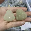 Colgante de Buda Imitación Hetian con Múltiples Gemas, Material de Azúcar Transparente Color Agua, Buda Maitreya de Polvo de Raíz de Loto, Colgante de Jade Buda Sonriente de Doble Cara