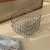 Cesta de almacenamiento de hierro forjado estilo Ins, un artículo doméstico multifuncional para almacenar verduras, jengibre, ajo y frutas, y para lavar y almacenar frutas