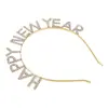 Productos Nuevos Transfronterizos Europeos y Americanos Feliz Año Nuevo Cartas de Feliz Año Nuevo Diadema con Pedrería para Cabello Adornos para la Cabeza de Fiesta