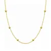 Collar de plata de ley S925 con concha de plata para mujer, cadena de cuentas, cadena de clavícula, diseño simple que combina con todo, cadena lisa de plata, collar de cadena desnuda sin colgante