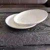 Plato Raya Blanca Pura de Alta Calidad Simple para Uso Doméstico, Plato de Cerámica, Plato para Platos Fríos, Plato de Desayuno, Plato de Hueso para Uso Doméstico