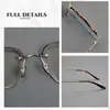 Armazón de Gafas de Titanio Puro Colgante para Hombres y Mujeres, Armazón Completo con Placa de Ceja, Se Pueden Equipar con Miopía