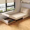 Sofá-Cama Estilo Cream para Apartamentos Pequenos, Sala de Estar de Dupla Utilização, Estilo Celebridade da Internet, Varanda Extensível, Sofá Dobrável Individual Multifuncional