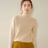Suéter de Cachemira Grueso de Doble Hilo para Otoño e Invierno, Cuello Alto Medio, Moda Suelto, Cálido, Talla Grande, Camiseta de Punto Versátil para Usar Debajo