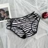 Transfronteiriço Novo Sexy Respirável Renda Estampa de Zebra Roupa Íntima Feminina Vazada T-string Elástico Cintura Baixa Fio Dental 204