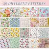 20 Piezas Servilletas Florales Variadas para Decoupage, Papel Decorativo Floral para Cóctel de Fiesta de Cumpleaños Hermoso Espléndido, 20 Estilos Cada Uno 6.5 Pulg