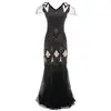 Vestido de comércio exterior da década de 1920, novo vestido feito à mão com bordados e lantejoulas, vestido Amazon, lote de vestidos de banquete europeus e americanos