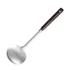 Pala de Champiñón de Madera Maciza Acero Inoxidable Retro Cuchara de Mango Largo para Cocinar Hogar Cuchara para Freír Cocina Pala de Guizhou Utensilios de Cocina