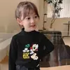 Y2028# camiseta versátil de manga comprida para outono de meninas nova blusa básica para meninas crianças jaqueta de manga comprida versão coreana