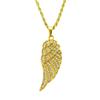 Collar largo con colgante de alas de ángel de diamantes nuevo europeo y americano, colgante de moda con personalidad para hombres y mujeres