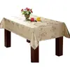 Mantel Rectangular Chapado en Oro, Impermeable, Resistente al Aceite, Lavable, PVC Resistente al Calor, Estilo Nórdico de Lujo Ligero, Mantel de Mesa de Café/Comedor de Gama Alta