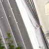 Tecido para Cortina Espesso de Cor Sólida, Totalmente Blackout, Projeto de Hotel, Linho Liso, Tecido de Cortina Moderno Minimalista Estrela Vazada