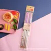 Estilo Simples Aço Inoxidável 304 Cabo de Plástico Hashis conjunto Cozinha Doméstica Cabo de Plástico Hashis Portátil conjunto