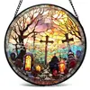 Pedra Tumular de Halloween Transfronteiriça Vidro Colorido Ornamento Pendurado Decoração de Vidro para Casa Decoração de Janela Jardim Apanhador de Sol