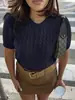 Diyun Ropa de Mujer Camiseta de Manga Corta Suéter Moda Ocio Vacaciones Europeo y Americano Transfronterizo Estación Independiente de Amazon Otoño e Invierno 2025