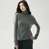 Nueva colección de otoño: Suéter de punto para mujer 100% cachemira pura, de manga larga, corte ajustado, estilo simple, cuello alto
