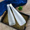 Botella de agua mineral de vidrio transfronteriza, botella de vino helado plano de seda, botella de vino de frutas esmerilada, sellada con tapa, se puede imprimir logo