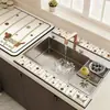 Alfombrilla Drenante para Grifo de Cocina Barro de Diatomeas Tira Retenedora de Agua para Encimera Borde Largo Estrecho de Baño Alfombrilla Absorbente Posavasos de Baño