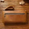 Aliexpress Bolsa para Bolígrafos con Cremallera de Cuero Retro Crazy Horse Creativa Portátil Simple de Mano Bolsa de Almacenamiento Caja de Bolígrafos de Gran Capacidad Nuevo Producto