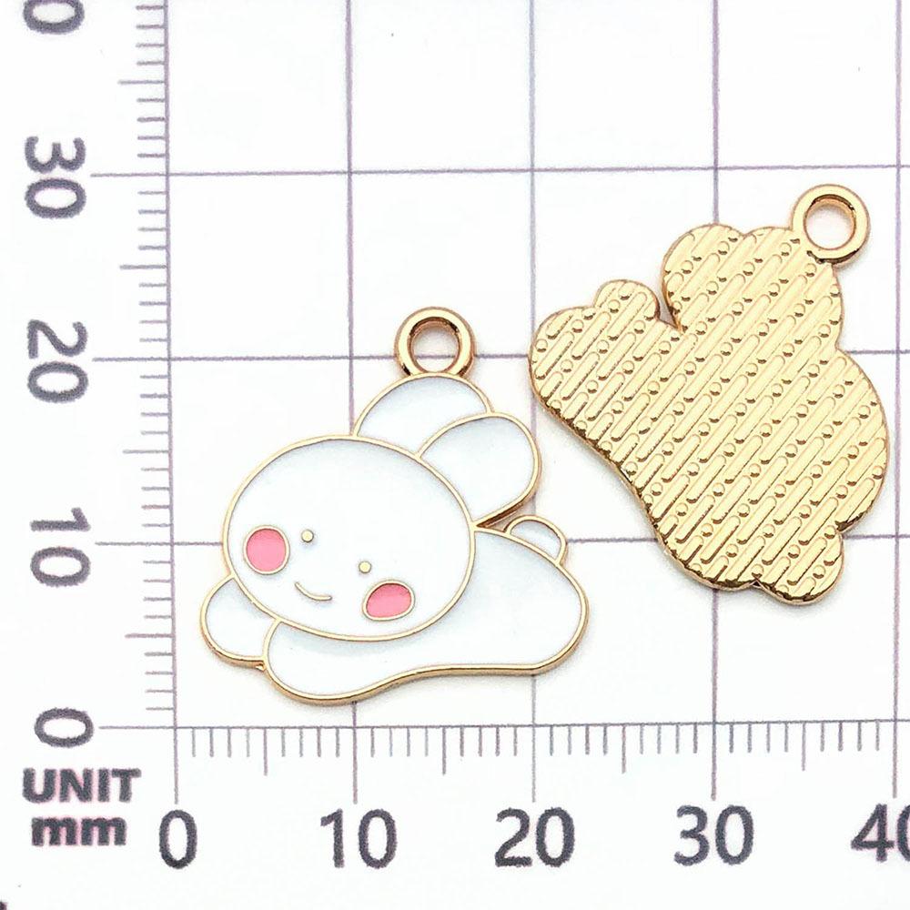 21135-DL-滴油白色锌合金兔子21x22mm-1.4g
