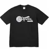 Camiseta de Algodón Puro de Estilo Europeo Transfronterizo, Tendencia Original 24Ss, Camiseta de Manga Corta con Estampado de Letras y Pintura en Spray Graffiti
