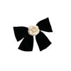 Pinza para el cabello de camelia de terciopelo vintage ~ Pinza superior negra Lazo Accesorios para el cabello Chanel Barroco Tocado