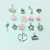 Cajas de Regalo con Colgantes de Cuentas al por Mayor Transfronterizas Pendientes de Regalo para Niños Colgantes de Aleación Plata Antigua Accesorios de Joyería DIY