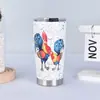 Taza Termo Creativa Transfronteriza de Acero Inoxidable 304, Doble Pared al Vacío para Cerveza, Impresión 3D, 20 oz, Portavasos para Coche