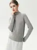 Suéter de cashmere gola alta para outono e inverno para mulheres, cor sólida, pulôver simples, novo estilo, versátil, quente e adequado como camada base