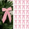 Corona Navideña Grande de Terciopelo Transfronteriza con Lazo de 5 Pulgadas Decoración Colgante para Decoración de Árbol de Navidad y Decoración de Fiesta