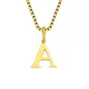 Joia europeia e americana transfronteiriça colar com 26 letras em inglês feminino moda simples pingente de aço inoxidável corrente clavicular