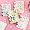 Mini Caderno Espiral A7 Desenho Animado Coleção de Animais Caderno Inspirador Dobrável Anotações Felizes de Alunos do Ensino Fundamental