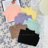 Huzhou Zhili Roupas Infantis Comércio Exterior ins Meninas 'High Collar Base Shirt Primavera e Outono Multicolor Crianças manga comprida T-Shirt Roupa Interior do Bebê