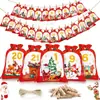 Amazon Juego de Bolsas de Arpillera Navideñas Bolsa de Calendario Navideño Bolsa Colgante Decoración de Árbol de Navidad Bolsa de Regalo de Adviento