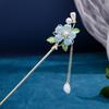 Grampo de Cabelo com Borla de Flor Antiga Acessório de Cabeça Hanfu Avançado Grampo de Cabelo Atacado Placa de Cabeça Redonda Grampo de Cabelo Acessório de Cabeça Clássico