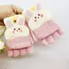 Nuevos Guantes Cálidos para Niños de 4 a 9 Años, de Doble Uso con Tapa Superior, Otoño e Invierno, Estudiante, Escritura, Calentador de Manos Lindo, Dibujo Animado, Medio Dedo