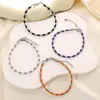 Pulsera de estilo bohemio con cuentas de arroz ultra finas simples y cuentas redondas de acero inoxidable, moda transfronteriza, pulsera para mujer, venta al por mayor