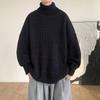 2025 Comércio Exterior Transfronteiriço Outono e Inverno Novo Suéter de Gola Alta Estilo Hong Kong Jaqueta de Lã Tricotada Casual Tendência Masculina Tamanho Grande