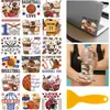 Pegatinas de transferencia en frío pintadas a mano con acuarela para tazas de vidrio y cerámica, pegatinas decorativas DIY para tazas y frascos, pegatinas creativas hechas a mano culturales y creativas