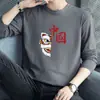 Camiseta de manga comprida masculina primavera e outono fina casual moda top interno tamanho plus size roupas de outono masculinas para adolescentes