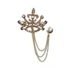 Nova Broche Coroa da Moda Popular Europeia e Americana Broche de Diamante Corrente de Peito Banhada a Prata Pinos de Lapela para Terno Acessórios de Vestuário