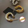 Pendientes de Círculo de Perlas con Aguja de Plata S925 y Circonita, Pendientes de Botón Versátiles Exquisitos de Lujo Ligero para Mujer, Pendientes de Diseño de Nicho de Gama Alta
