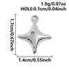 Accesorios de Colgante de Estrella de Cuatro Puntas de Acero Inoxidable Se Pueden Incrustar con Diamantes, Colgantes Tridimensionales, Collares, Pulseras, Llaveros de Bricolaje, Accesorios de Joyería